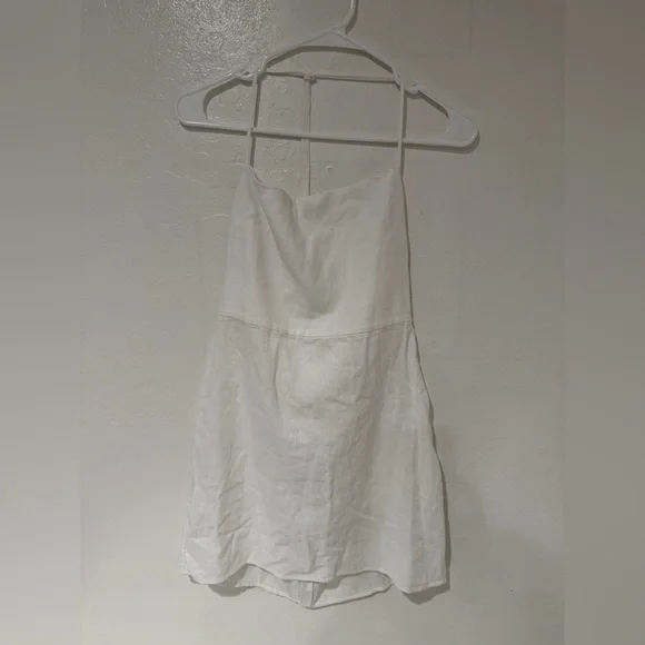 Babaton White Linen Blend Mini Dress size 2 - Picture 2 of 6